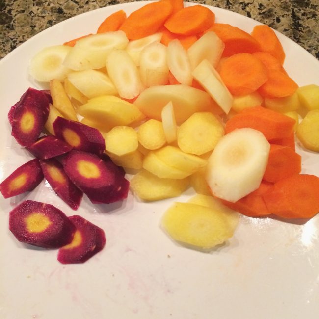 Tri Color carrots purple carrots yellow carrots