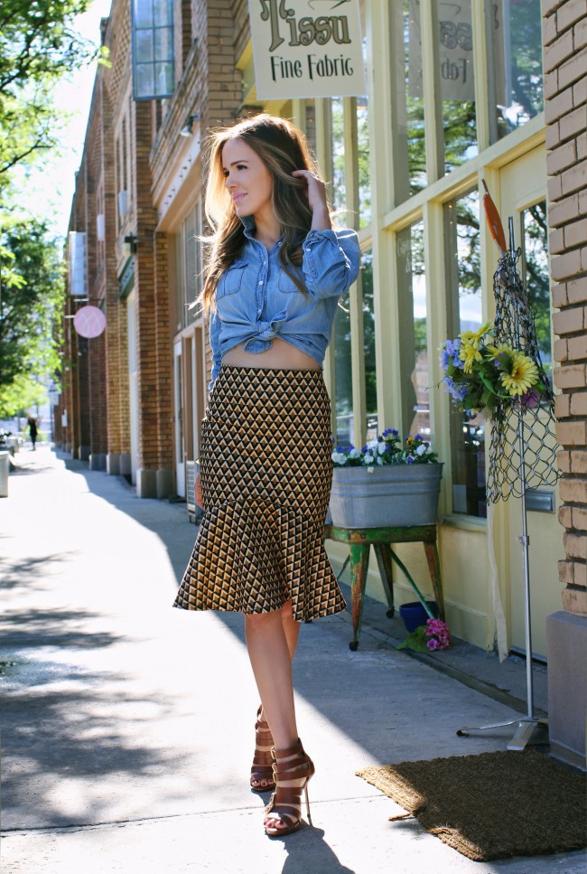 Shabby Apple Sands Skirt J Crew Chambray Top