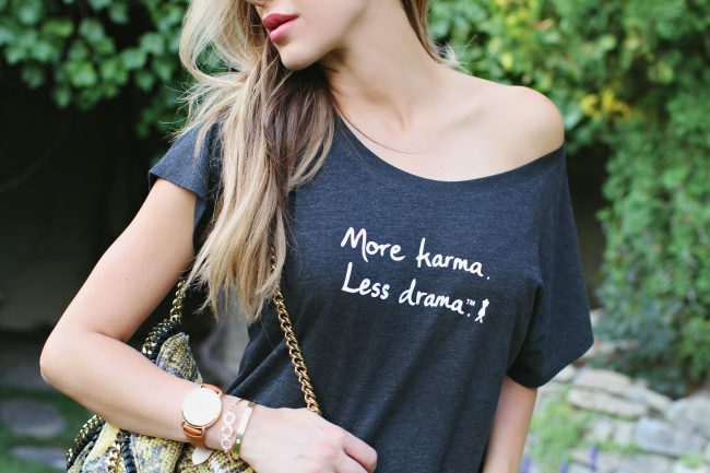 Le Motto by She She Bon Bon "More Karma Less Drama" Tee