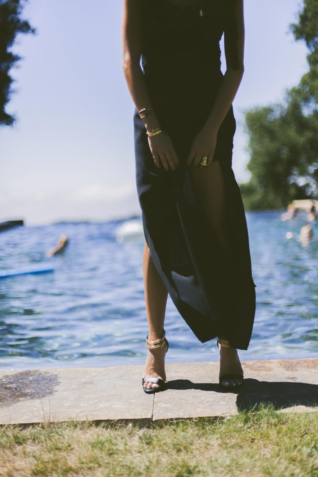 black maxi dress