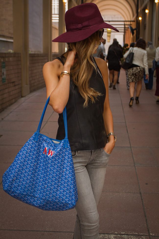 blue monogrammed goyard_leather tank