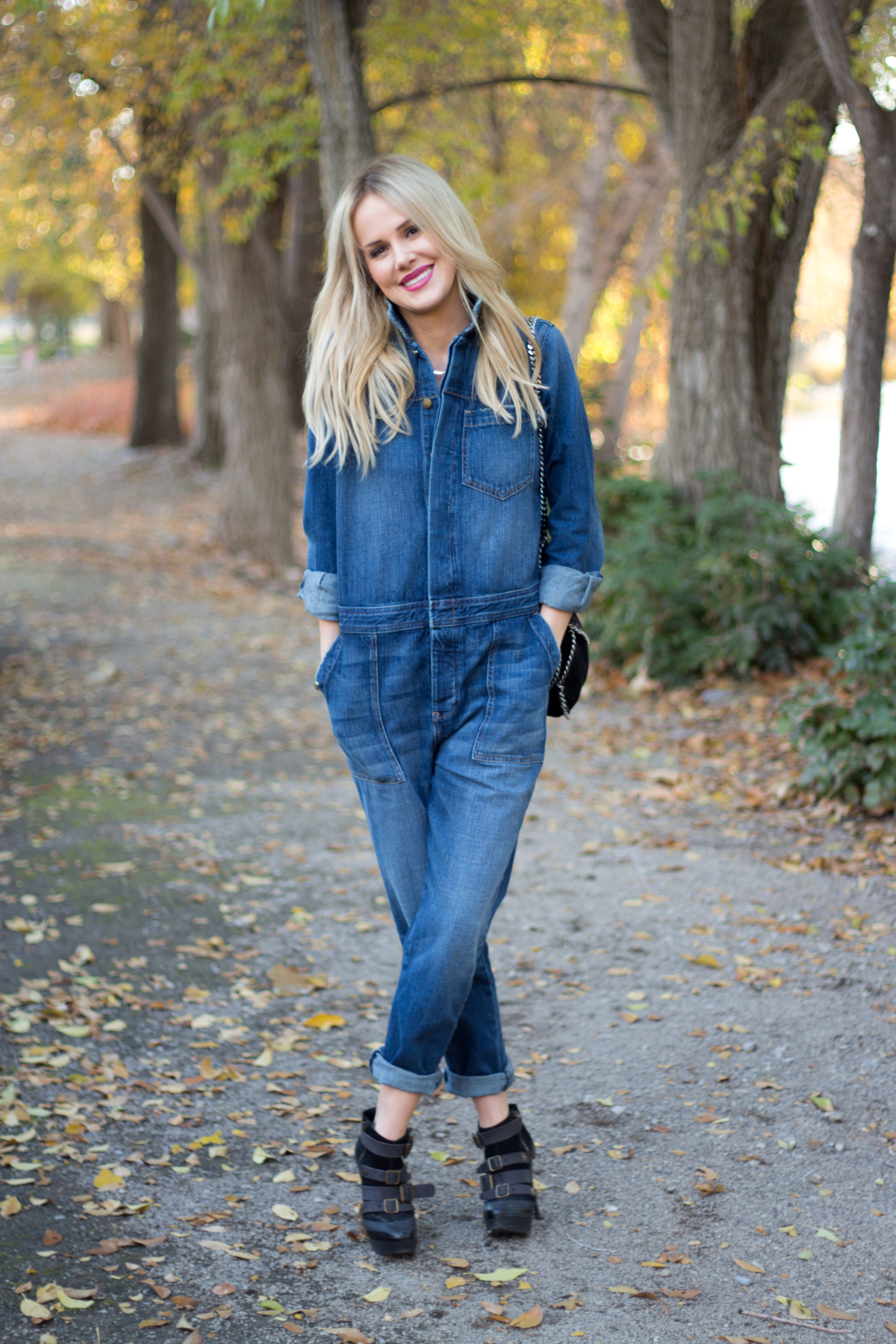 current elliott denim jumpsuit