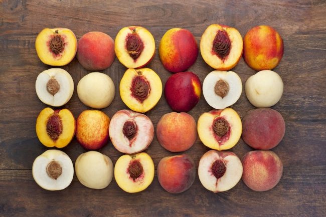 Peaches, white peaches and nectarines