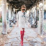 Red knee High Boots for The holidays