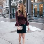 Burgundy Bell Sleeve Top under Thirty Dollars