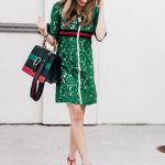 High end and affordable Stripe Dionysus and Green Lace Dress