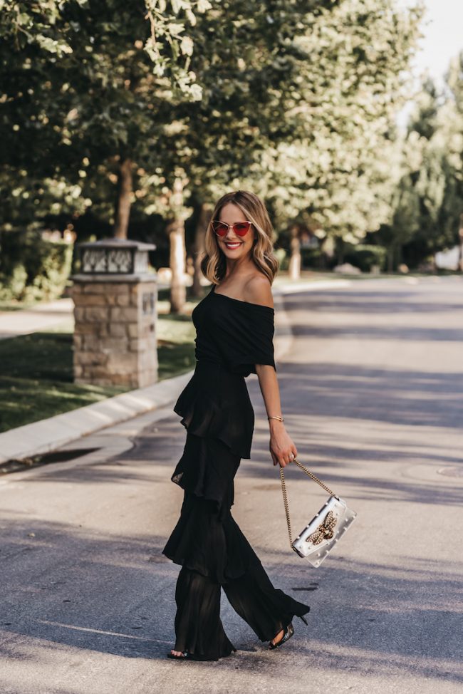 Fall Street Style Black Layered Ruffle Pants • The Fashion Fuse