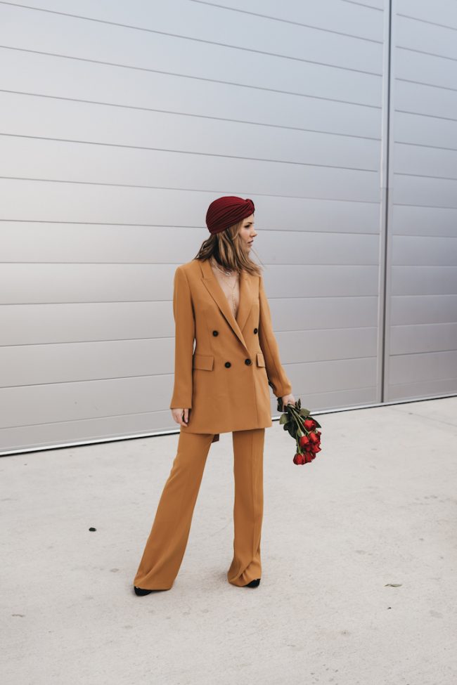 mustard suit zara