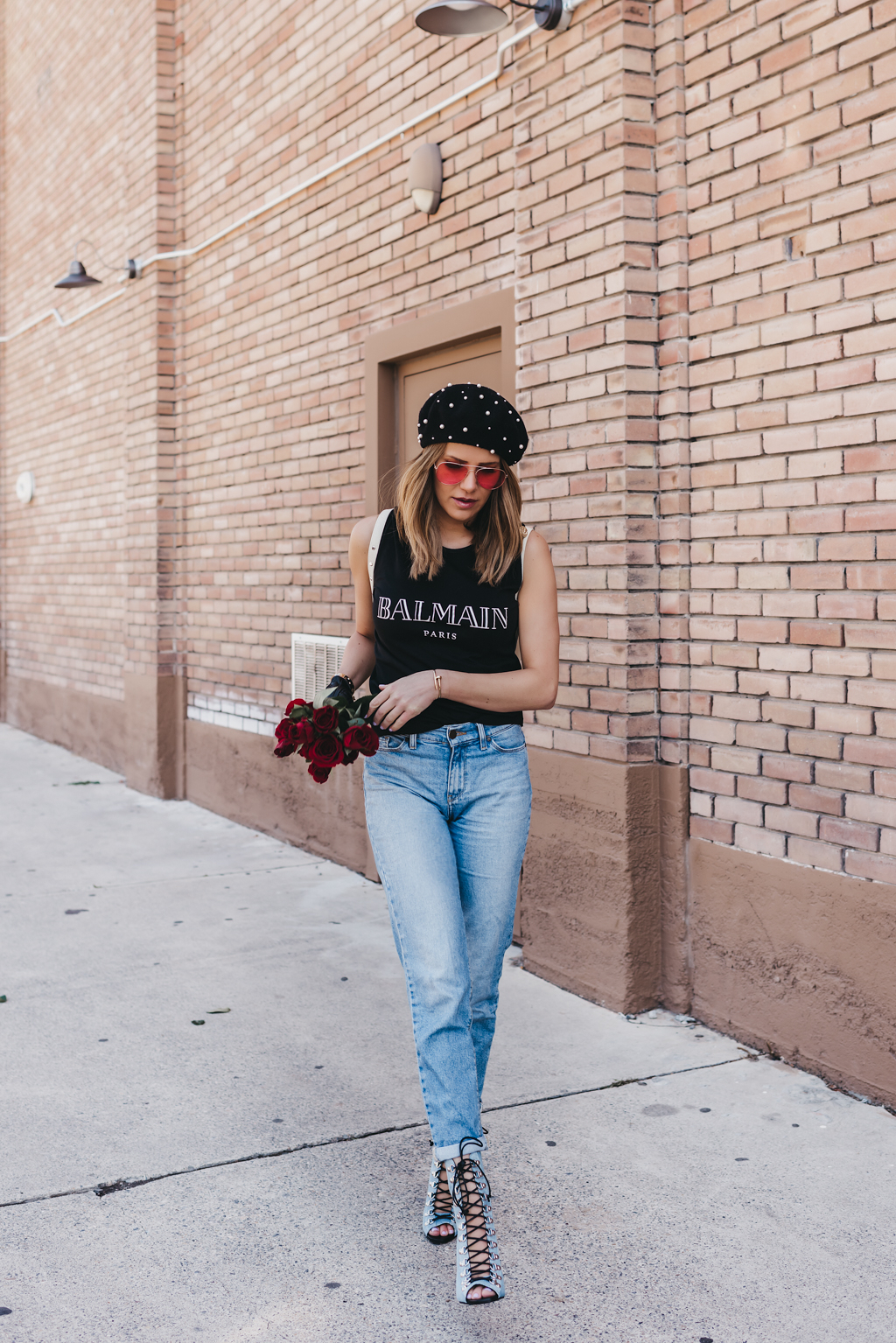 ankle boots and mom jeans