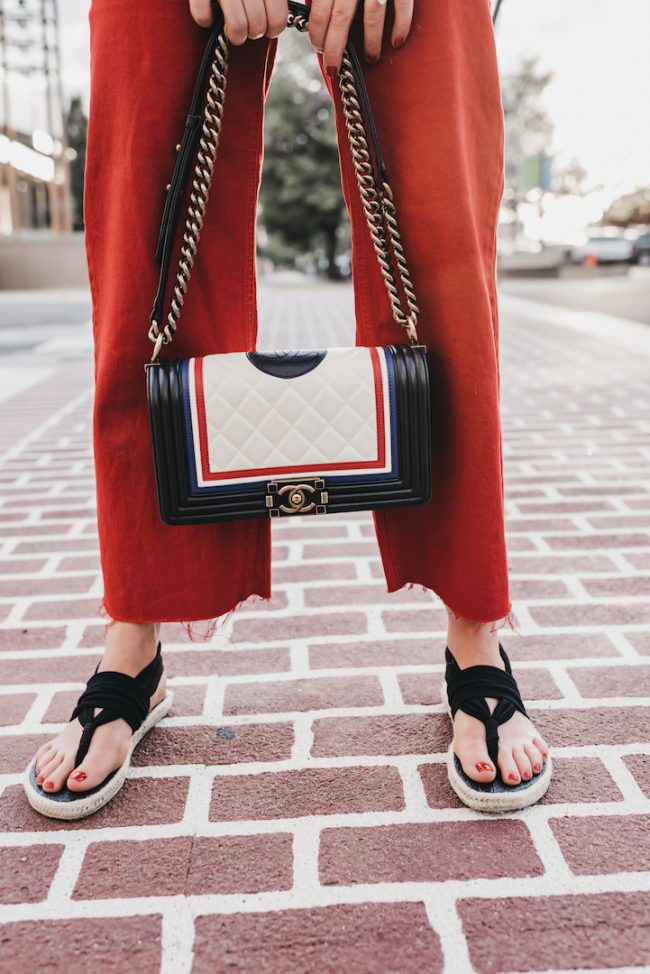 Red Crop Flare Jeans for the Fourth of July • The Fashion Fuse