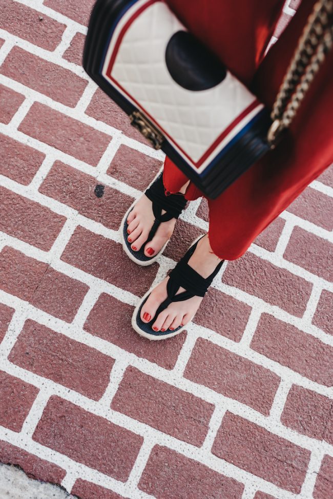 Red Crop Flare Jeans for the Fourth of July • The Fashion Fuse