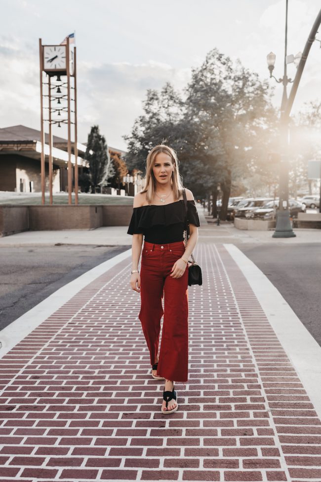 Red Crop Flare Jeans for the Fourth of July • The Fashion Fuse