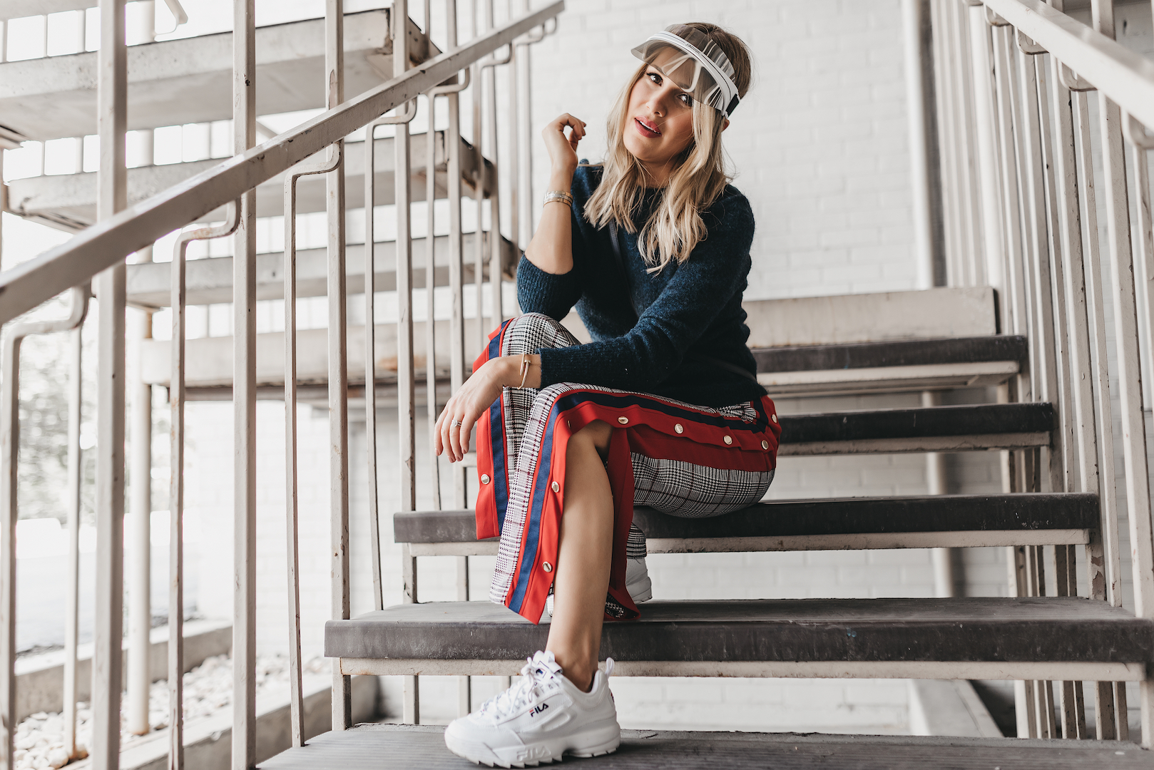snap up track pants