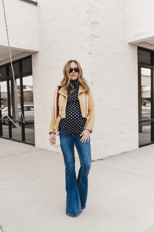 Affordable maternity flare denim look