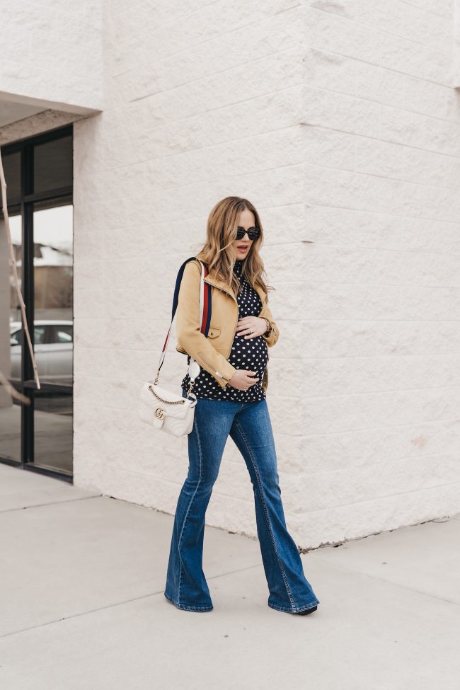 affordable maternity flare denim look • The Fashion Fuse