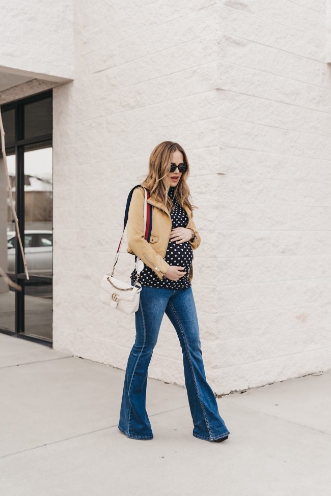 Affordable maternity flare denim look