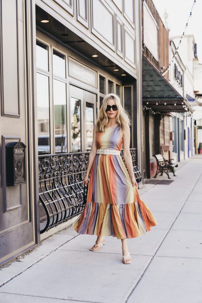 Affordable rainbow maxi dress for a chic summer style