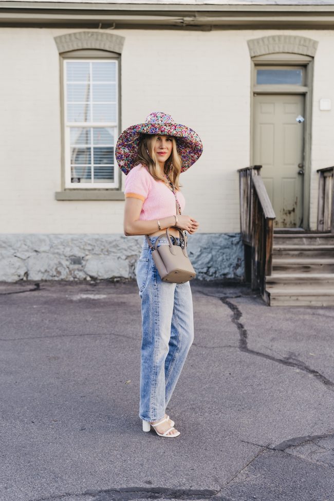 agolde denim fashion revolve floral bucket hat summer trend