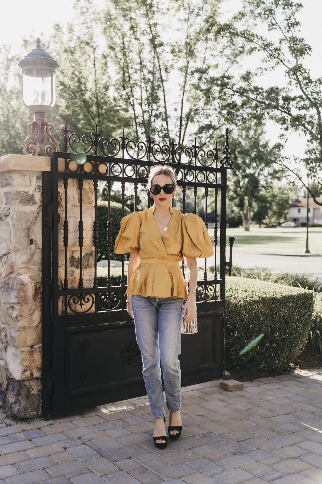 luxury-fashion-blogger-wearing-johanna-ortiz-top-and-citizens-jeans