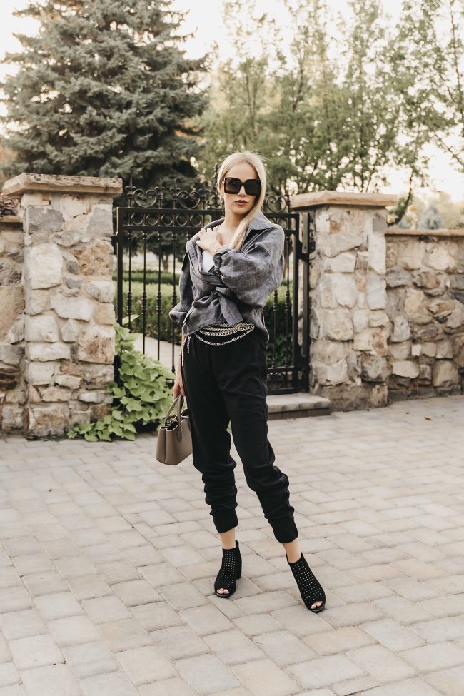 SLC Blogger wearing loungewear with an edge | street style inspo 