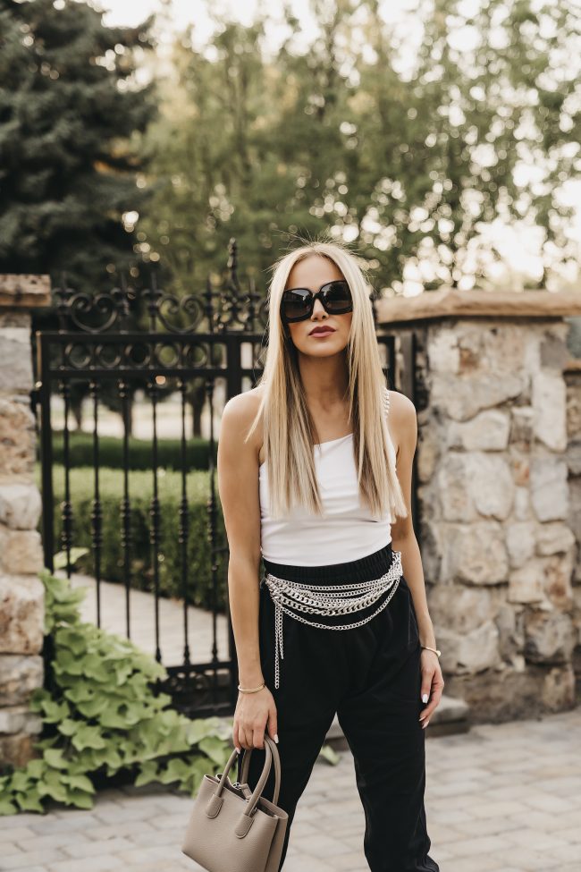 SLC Blogger wearing chic and edgy loungewear | street style inspo 