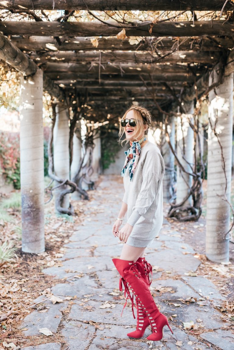 Red knee High Boots for The holidays • The Fashion Fuse